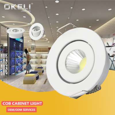 Mini Adjustable COB Down light Aluminum radioter Spot LED downlight in dia 41mm Recessed high lumence 2 yrs guarantee 3w light