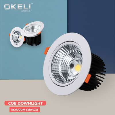 Factory wholesale price 3w 6w 9w 18w 24w 30w 40w 50w COB Recessed Adjustable led downlight Aluminum led down light