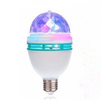 The lowest price Auto Mini Party Light Stage Lighting LED Bulbs E27 B22 3W Bulb Full Color RGB LED Plastic Rotating Lamp